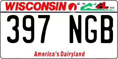 WI license plate 397NGB