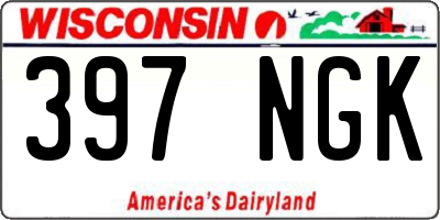 WI license plate 397NGK
