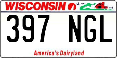 WI license plate 397NGL