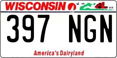 WI license plate 397NGN