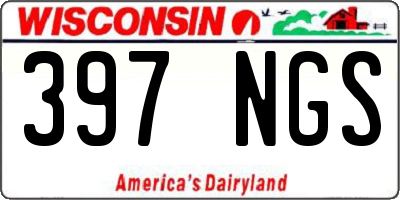 WI license plate 397NGS