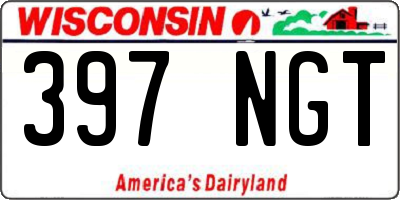 WI license plate 397NGT