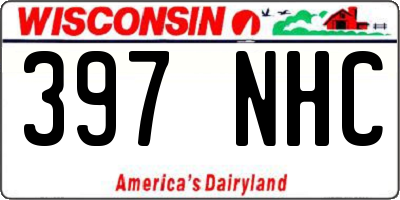 WI license plate 397NHC