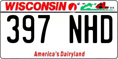 WI license plate 397NHD