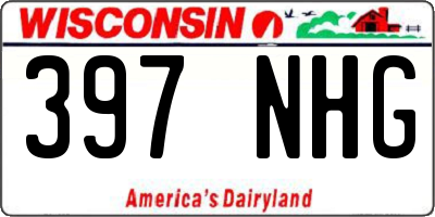 WI license plate 397NHG