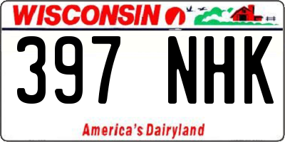 WI license plate 397NHK