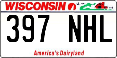 WI license plate 397NHL