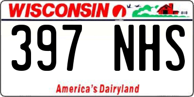 WI license plate 397NHS