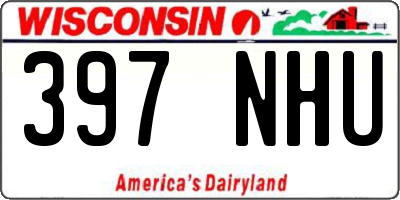 WI license plate 397NHU