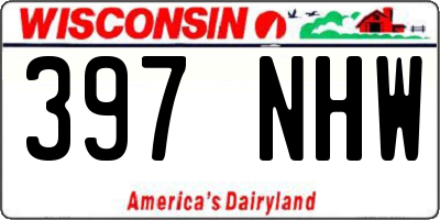 WI license plate 397NHW