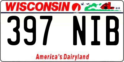 WI license plate 397NIB