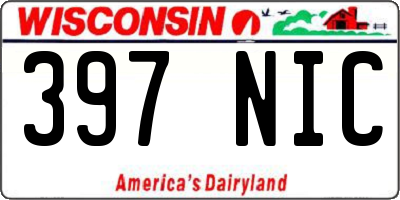 WI license plate 397NIC