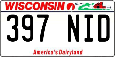 WI license plate 397NID
