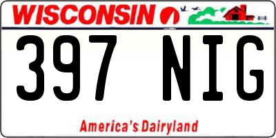 WI license plate 397NIG