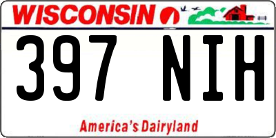 WI license plate 397NIH