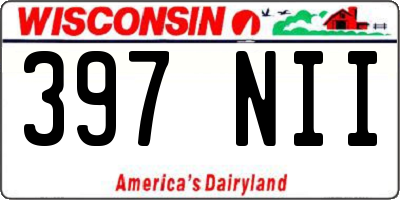 WI license plate 397NII