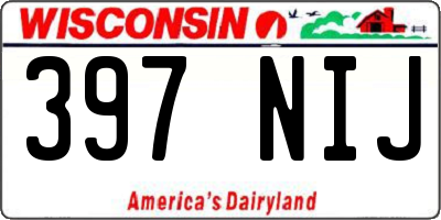 WI license plate 397NIJ