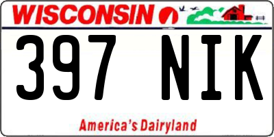 WI license plate 397NIK