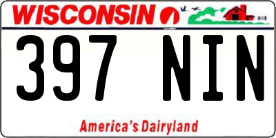 WI license plate 397NIN