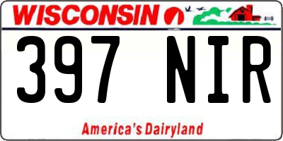 WI license plate 397NIR