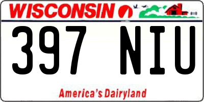 WI license plate 397NIU