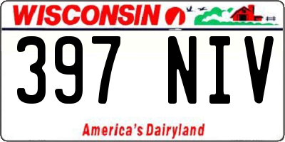 WI license plate 397NIV