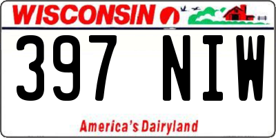 WI license plate 397NIW
