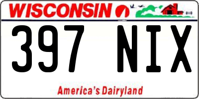 WI license plate 397NIX