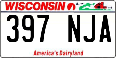 WI license plate 397NJA
