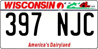 WI license plate 397NJC