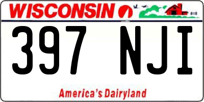 WI license plate 397NJI