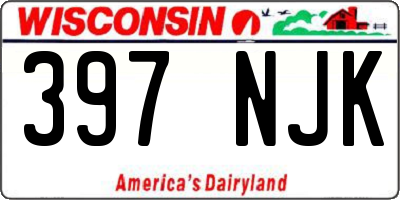 WI license plate 397NJK