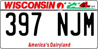 WI license plate 397NJM