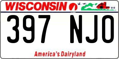 WI license plate 397NJO