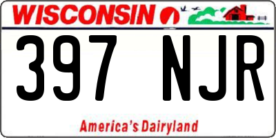 WI license plate 397NJR
