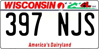 WI license plate 397NJS