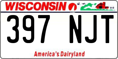WI license plate 397NJT