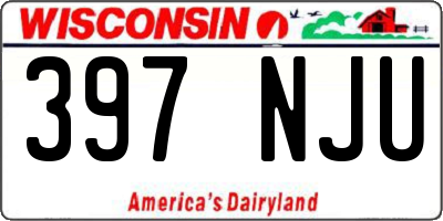 WI license plate 397NJU