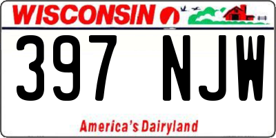 WI license plate 397NJW
