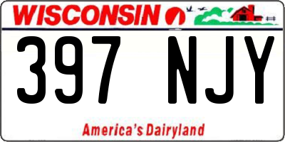 WI license plate 397NJY