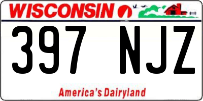 WI license plate 397NJZ