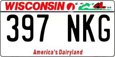 WI license plate 397NKG