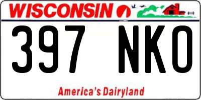 WI license plate 397NKO