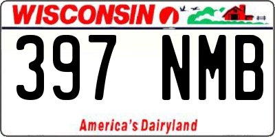 WI license plate 397NMB