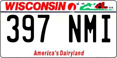 WI license plate 397NMI
