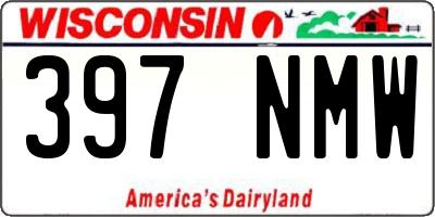 WI license plate 397NMW