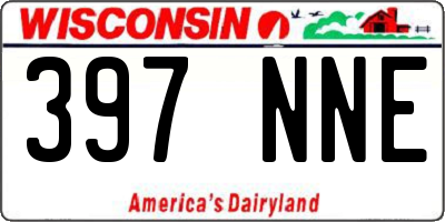 WI license plate 397NNE