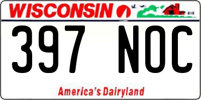WI license plate 397NOC
