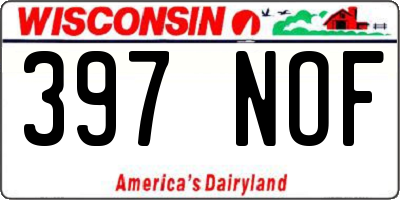 WI license plate 397NOF