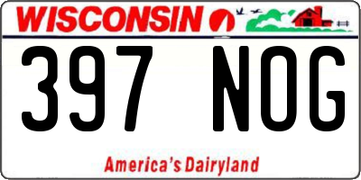 WI license plate 397NOG